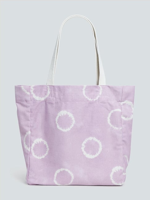 Westside Light Purple Tie-Dye Design Tote Bag Price in India