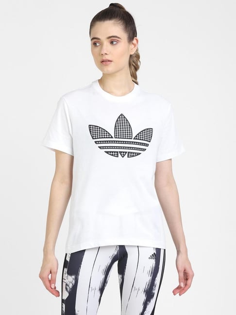 Buy Adidas Originals White Graphic Print T shirt for Women Online Tata CLiQ