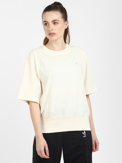 Adidas Originals Cream Regular Fit T-shirt Price in India