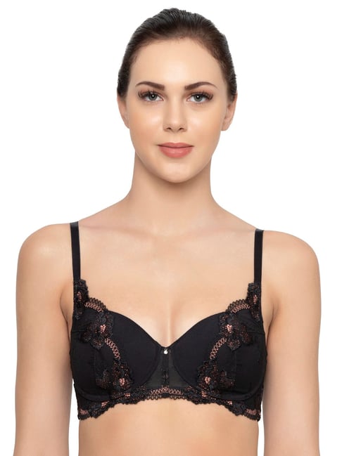 Buy Triumph Black Astra Luxury Lace Embroidery Padded Rose Lace
