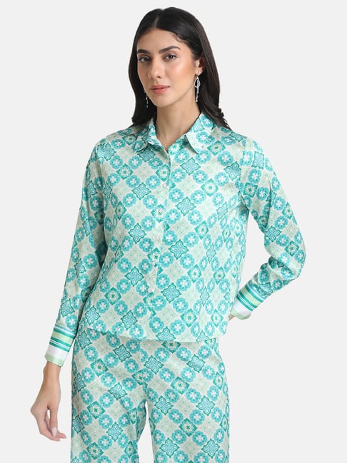 Kazo Green Printed Shirt Price in India