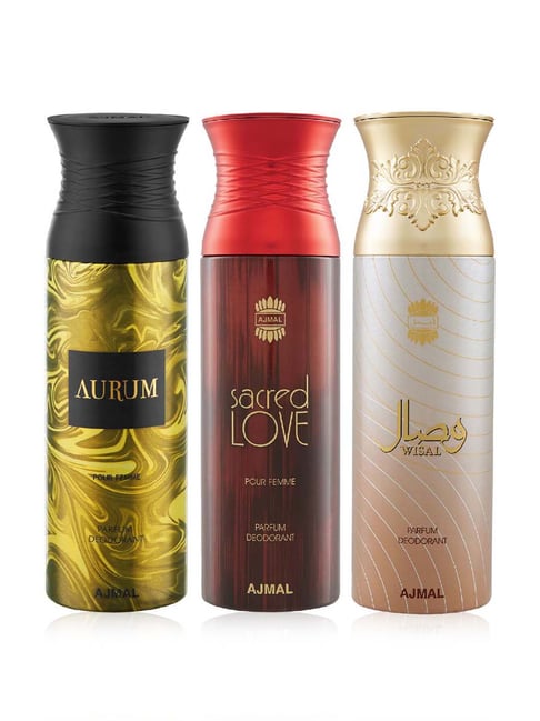 Buy Ajmal Aurum Sacred Love Wisal Deodorant Spray Combo Online