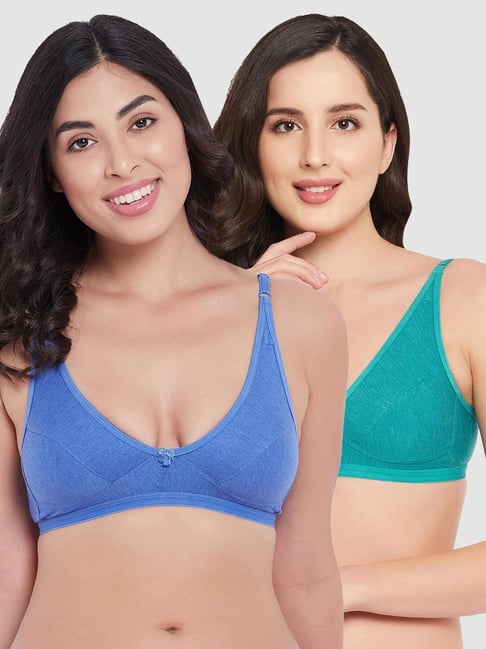 Buy Clovia Lace Pack of 2 Padded Non-Wired Full Cup Bra - Multi