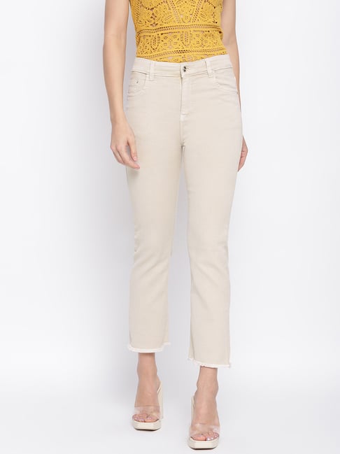 IKI CHIC Beige Mid Rise Jeans