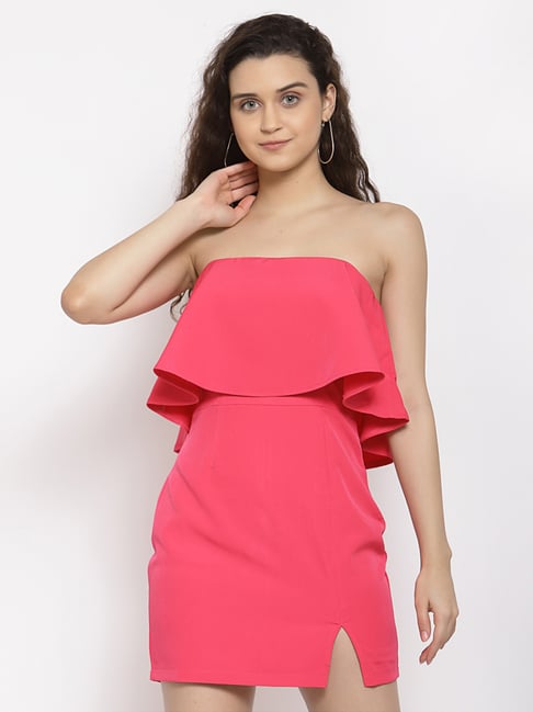 IKI CHIC Pink Tube Dress Price in India