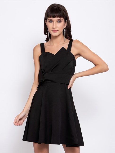 IKI CHIC Black A-Line Dress Price in India