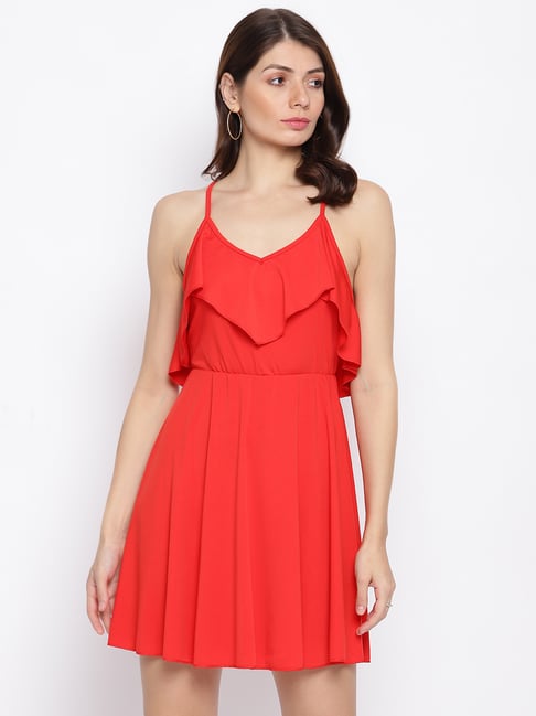 IKI CHIC Red A-Line Dress Price in India