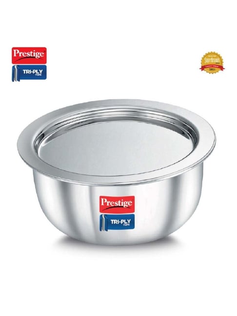 Prestige Silver Tri-Ply 14 cm Induction Compatible Tope With Lid (1 L) - Set of 1-picture-21