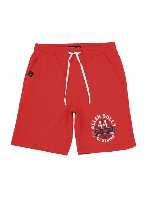 Allen Solly Junior Allen Solly Kids Red Cotton Graphic Print Shorts