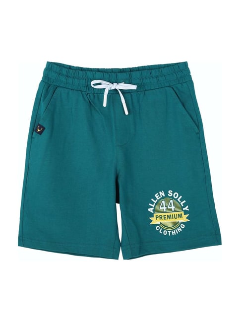 Allen Solly Junior Allen Solly Kids Green Cotton Graphic Print Shorts