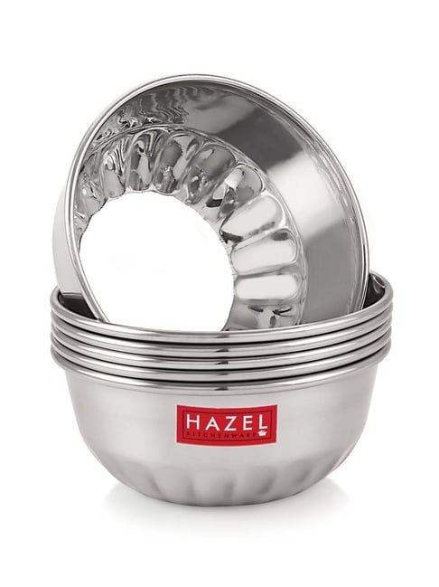 HAZEL Silver Stainless Steel 9 cm Dessert Katori (0.22 L) - Set of 6-picture-36