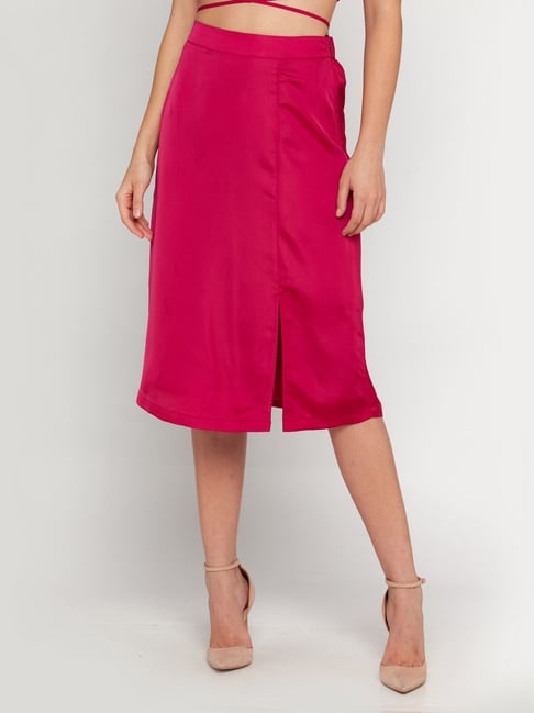 Zink London Pink Below Knee Skirt Price in India