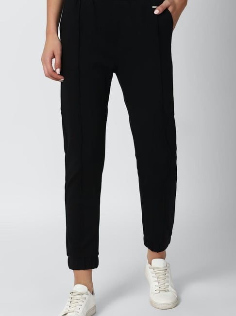 TROUSERS | REISS WOMENS Elasticated Waistband Tapered Trousers Black -  DaVenus