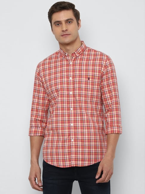 Buy Louis Philippe Pink Cotton Slim Fit Checks Shirt for Mens Online @ Tata  CLiQ