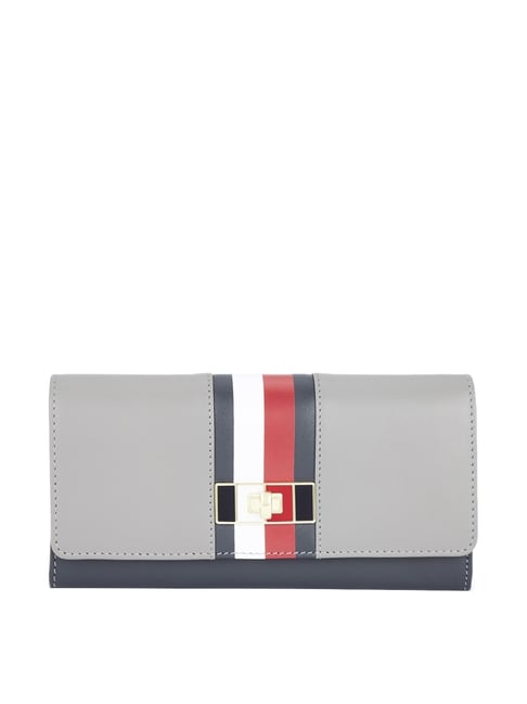 Tommy Hilfiger Brooklynn Navy & Grey Printed Bi-Fold Wallet for Women