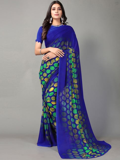 Nevy Blue Soft Silk Saree With Dot Silver Weaving Zari – saraethnic