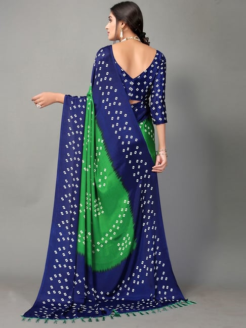 Navy blue silk saree with blouse 2176