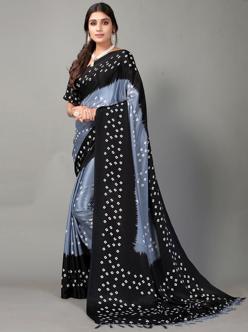 Off White Sarees Collection For Women at Soch | Shop Black Georgette Saree  With Stone Embellishment And Embroidery