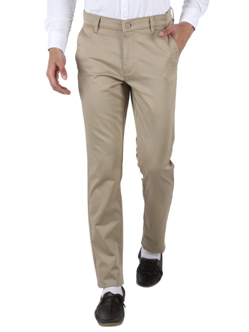 Buy Printed Chinos Solid Cotton Stretch Trouser Online  Indian Terrain