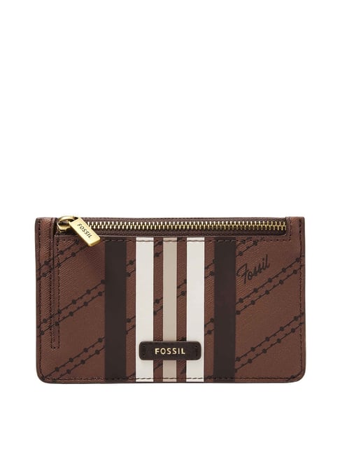 Fossil Logan Brown Printed Card Holder for Women