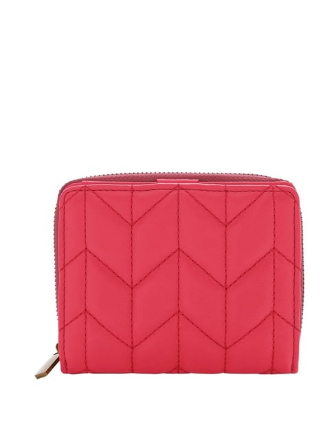 Fossil Logan Pink Solid Zip Around Wallet for Women