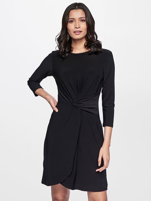 AND Black Regular Fit Dress Price in India
