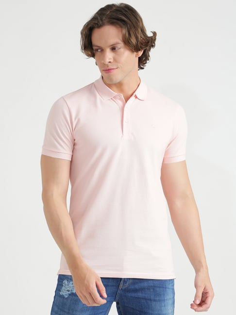 United Colors Of Benetton Pink Cotton Regular Fit Polo T-Shirt