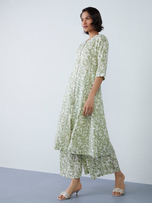 Zuba by Westside Sage Floral-Patterned A-Line Kurta Price in India