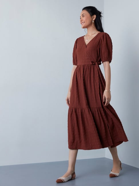 LOV by Westside Brown Tiered Dress