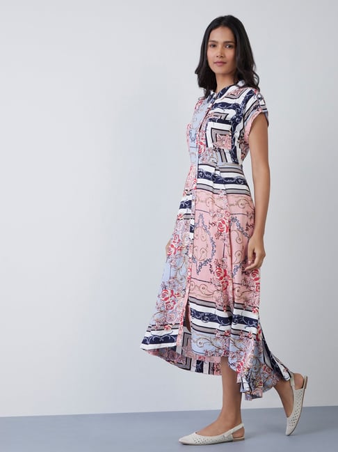 LOV by Westside Multicolour Printed Shirtdress Price in India