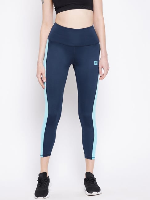 Buy UNPAR By SG Navy Blue Color Blocked Tights for Women Online