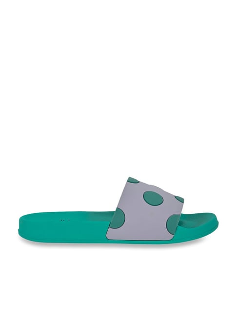 Jove Women's Grey & Green Slides