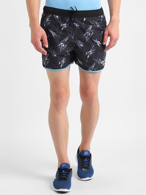 Reebok Black Printed Sports Shorts