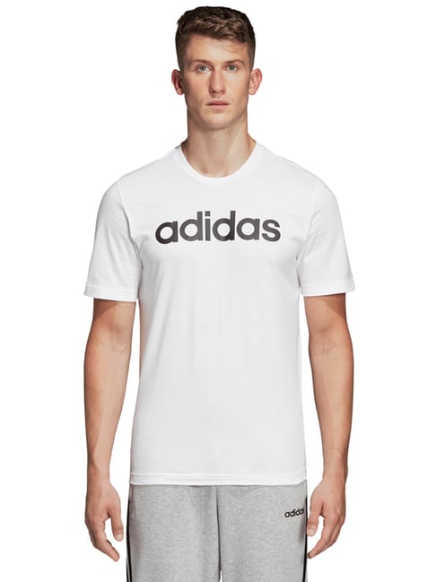 adidas White Round Neck Sports T-Shirt