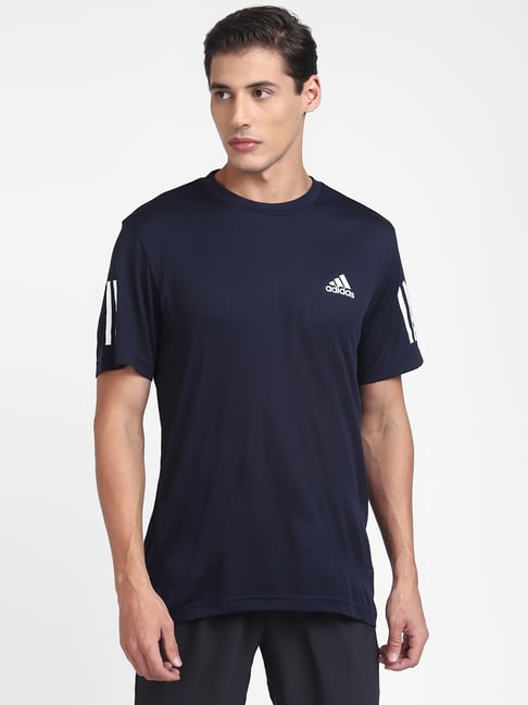 adidas Dark Blue Round Neck Sports T-Shirt