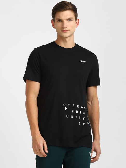 Reebok Black Round Neck Sports T-Shirt