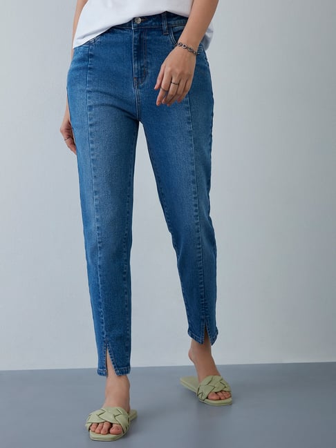 Buy LOV by Westside Blue Seam Detail Jeans Online at best price at TataCLiQ
