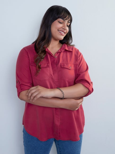 Gia Curves by Westside Red Casual Shirt Price in India
