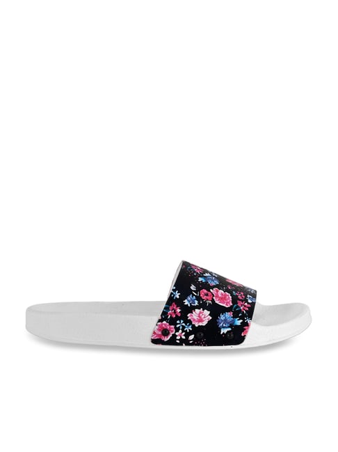 Elle Women's Black & White Slides