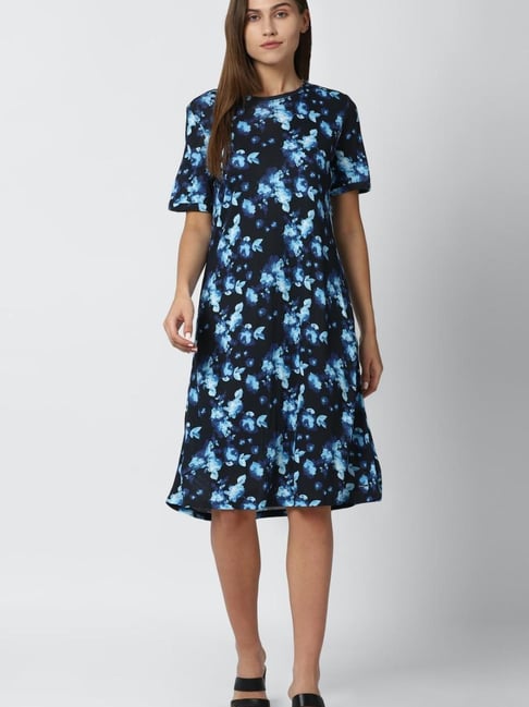Van Heusen Blue Floral Print Dress Price in India