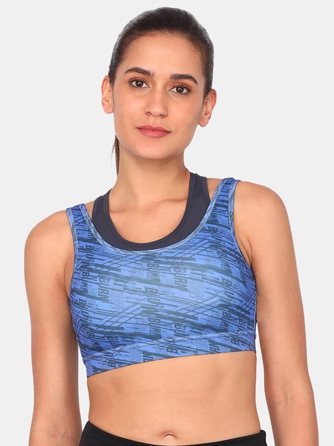 Buy Zelocity by Zivame Blue Printed Sports Bra for Women Online @ Tata CLiQ