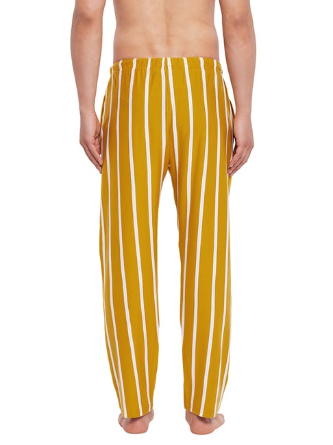 Buy Hypernation Yellow & White Striped Pyjamas for Men's Online @ Tata CLiQ