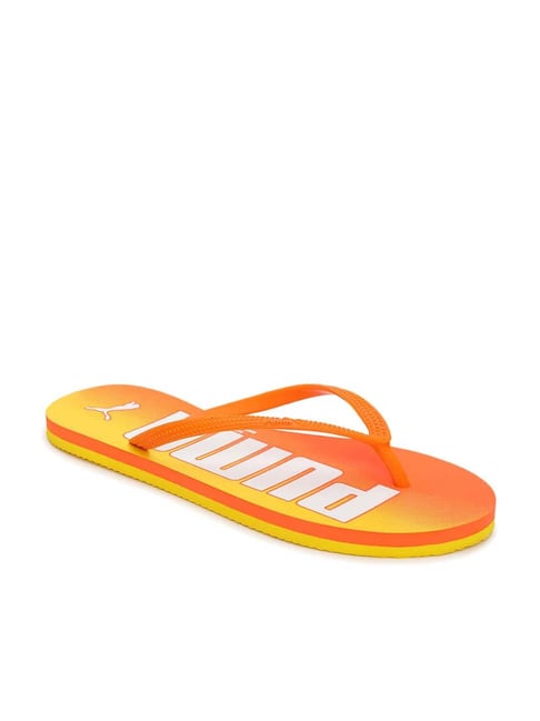 Puma Women's Amara IDP Vibrant Orange & Yellow Flip Flops