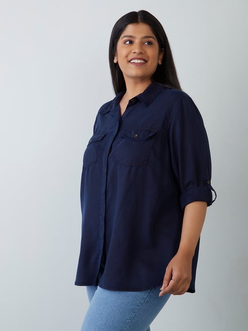 Gia Curves by Westside Navy Alaya Shirt Price in India