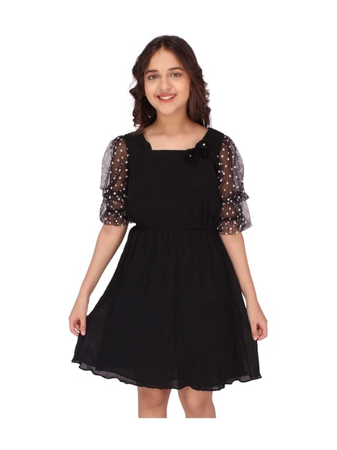 Cutecumber Kids Black Sequence Casual Dress