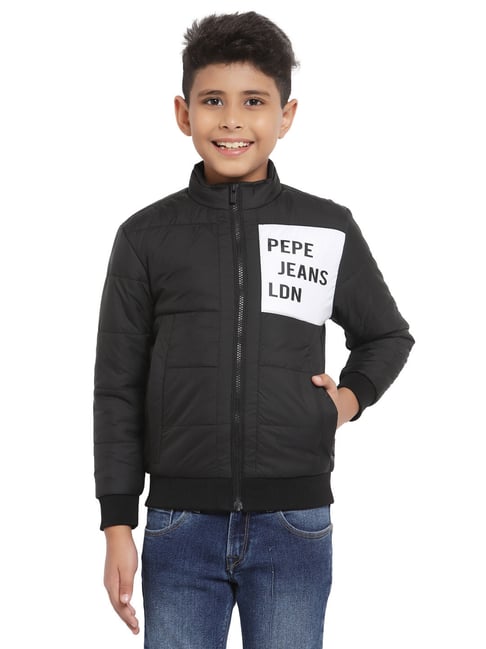 Pepe Jeans Kids Black Printed Jacket