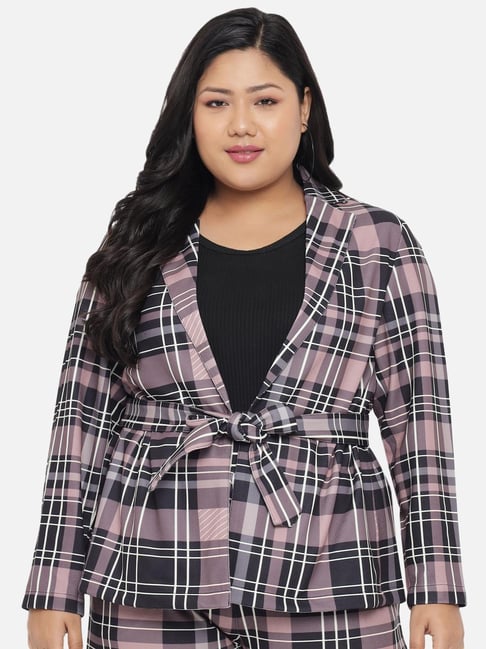 Buy Amydus Mauve Checks Casual Blazers for Women Online Tata CLiQ