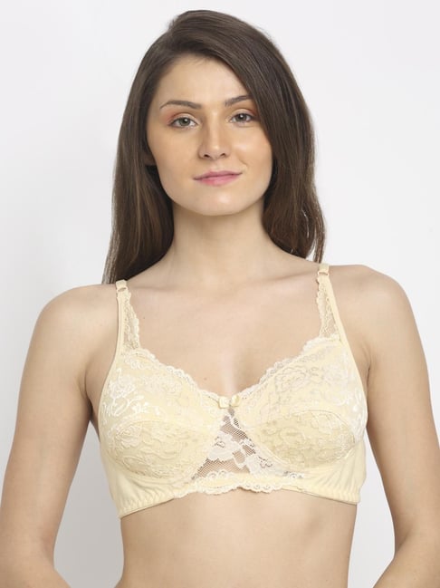 Friskers Beige Lace Non-padded Bra