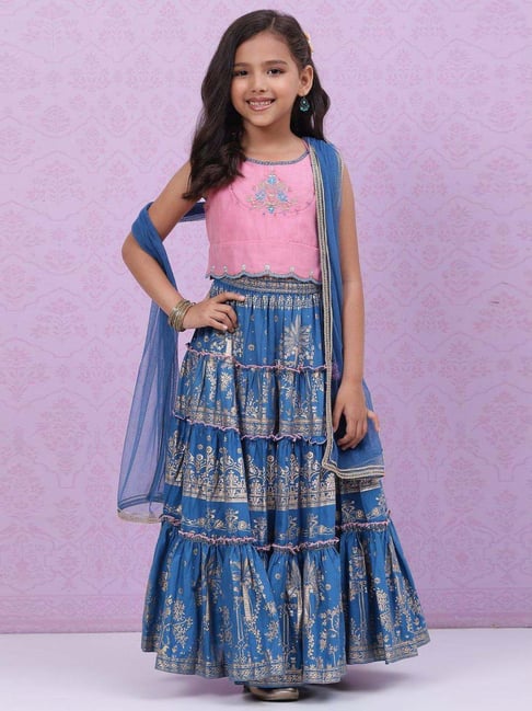Buy BIBA GIRLS Solid Polyester Regular Fit Girls Lehenga Choli Set |  Shoppers Stop