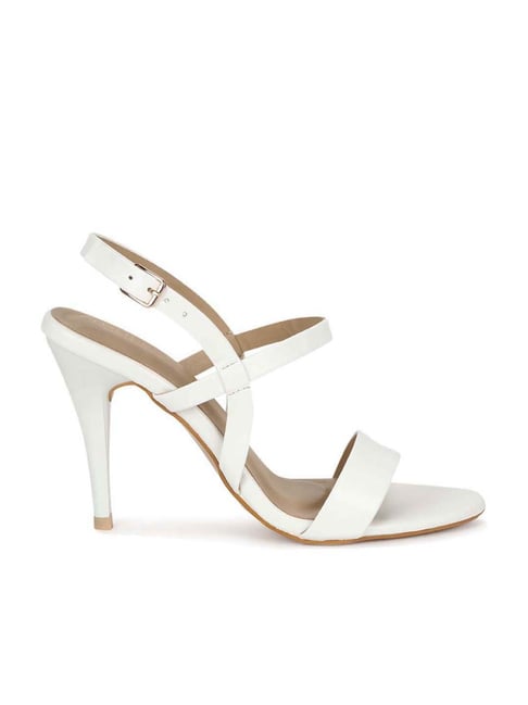 Truffle Collection Women's White Back Strap Stilettos